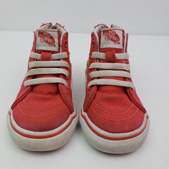 Vans Old Skool Baby Toddler Girls Size 4 Pink Back Zip Hi Sneaker Shoes - Picture 5 of 11